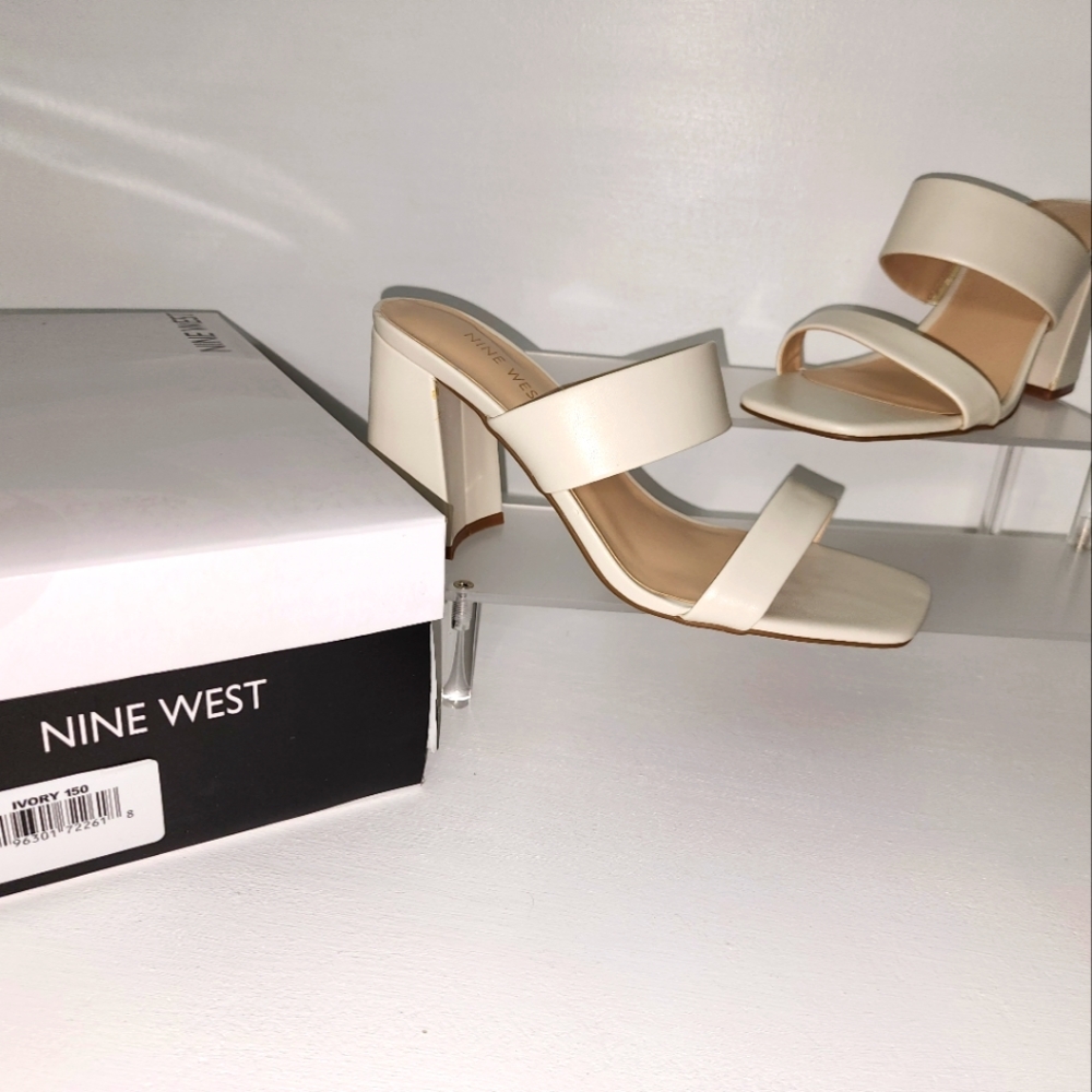 Charles by Charles David peep toe block heel in Ivory Cream